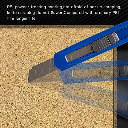 Double Sided Textured PEI Sheet, 3D Printer Parts Printing Plate Frosted PEI Surface 310 x 310 mm for CR-10 CR-10S Anet A8+, E12,3D Printers(Without Magnetic Bottom Sheet) - size: Double Sided 310 x 310 mm