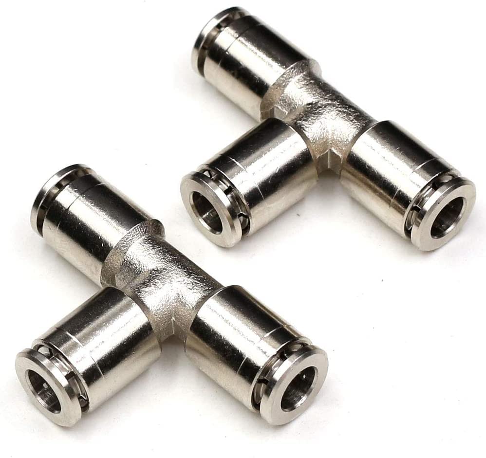 4mm Union Tee Push to connect fittings Stainless Steel Quick Connect Fittings,CEKER 4mm x 4mm x 4mm 3 Way Tee Shaped Tube Fittings Push Connectors Air Line Fittings 2pack - size: 4 mm, style: TEE
