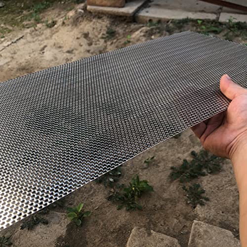 19 Gauge Perforated Metal Sheets 23.6"x11.8" Expanded Metal Mesh Opening 32% Hole 3mm 0.12"(About 1/8") Perforated Stainless Steel Sheet 304 Stainless Steel Mesh Screen Panel Decorati Plate - size: 23.6" X 11.8"