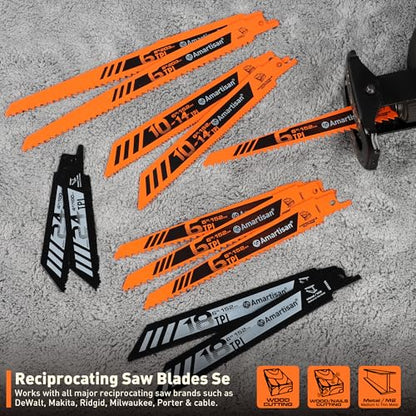 Amartisan 12-Piece Reciprocating Saw Blade Set - size: Reciprocating Saw Blades (12-Piece)