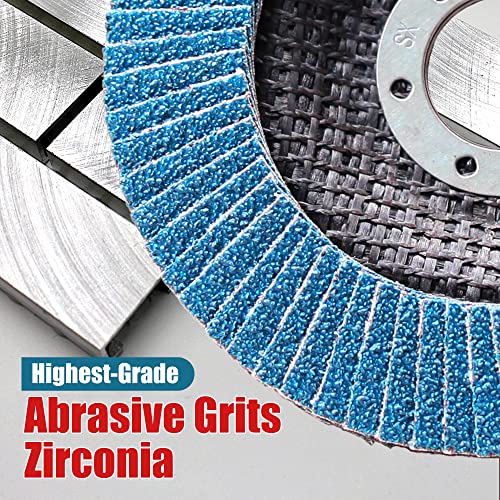 EZARC Zirconia Flap Discs 60 Grit, 4-1/2 x 7/8-Inch, Type 29, 10-Pack - size: 60 GRIT, style: Standard Version