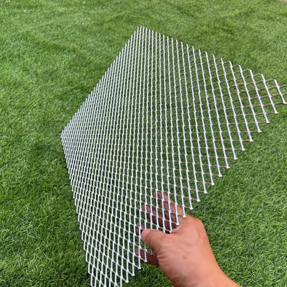 24"X16" 14 Gauge Expanded Metal Sheet Metal Diamond Mesh 0.4"X0.8" Expanded & Perforated Sheets Raised Mesh-for Screen Door Grill,Window Security Grill Screen Door Protector - size: 24"x16"
