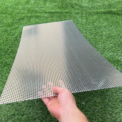 Aluminum Perforated Metal Sheets 36"x18" 16 Gauge Expanded Metal Mesh Aluminum Opening 1/5" 0.2 inch (About 5 mm) Perforated Steel Sheet Aluminum Mesh Screen Decorative Metal Mesh - size: 36" X 18"