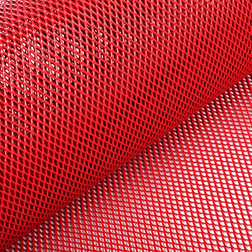 AggAuto Universal 40"x13" Car Grill Mesh 3x6mm Rhombic Hole Red - size: 3x6mm Rhombus - Red