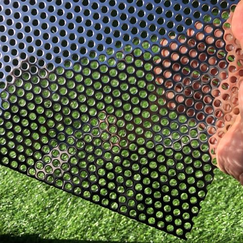 19 Gauge 16"x12" Perforated Metal Sheets Expanded Metal Mesh Opening 35% Hole 5mm 0.2"(About 1/5") Perforated Stainless Steel Sheet 304 Stainless Steel Mesh Screen Panel Decorati Plate - size: 16" X 12"