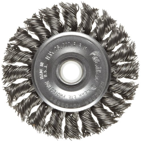 Weiler 08024 3" Standard Twist Knot Wire Wheel, .020" Steel Fill, 1/2"-3/8" Arbor Hole, Made in the USA - size: .020 Wire Size, style: Pack of 1