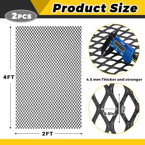 Gisafai 2 Pcs 48" X 24" X 7 Gauge Steel Expanded Metal Sheet, Black - color: Black, size: 48" X 24" X 7 Gauge