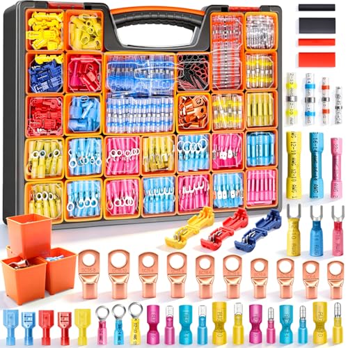 Twidec/1530PCS Heat Shrink Wire Connectors Kit,Waterproof Spade Connector - color: 1530PCS
