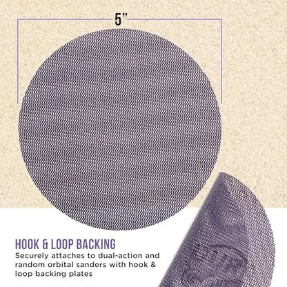 Dura-Gold Premium 5" Purple Ceramic Mesh Sanding Discs, 30 Disc Variety Pack, Grits 80, 100, 120, 150, 180, 220, 240, 320, 400, 600 - Dustless Hook & Loop Backing Sandpaper, DA & Random Orbital Sander - style: Variety Pack