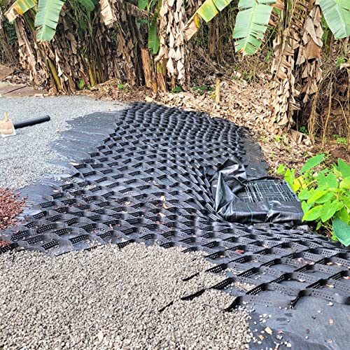 Geocell 2inch Tall Gravel Stabilizing Grid Panels 230sf per Panel - Made in USA - Paver and Flagstone Base, Patios, Walkways, Trails, Landscaping, Shed Foundations - 1885lbs per SF Strength