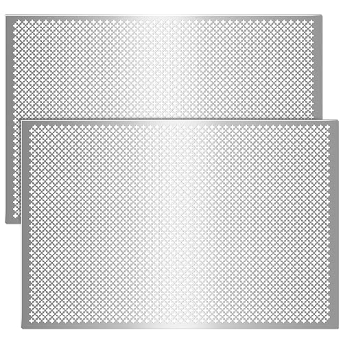 Gisafai 2 Pcs Cloverleaf Aluminum Sheet 2 Feet by 3 Feet Perforated 0.02 Inch Thick Metal Mesh Decorative Sheet(Silver) - color: Silver