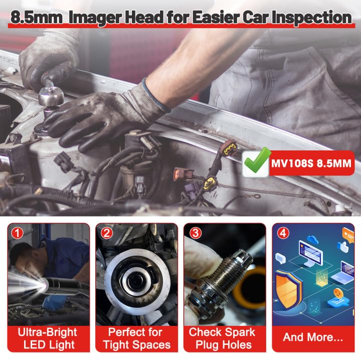 Autel MaxiVideo MV108S Endoscope, 2026 Digital Inspection Camera