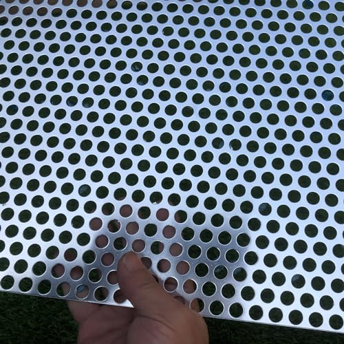 Aluminum Perforated Metal Sheets 16 Gauge 23.6 inch by 11.8 inch Expanded Metal Mesh Aluminum Opening 2/5" 0.4 inch (About 10 mm) Perforated Steel Sheet Mesh Screen Decorative - size: 23.6" X 11.8"