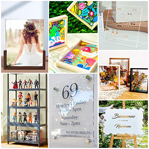 2 Pieces 1/8" Thick (3mm) Acrylic Sheets, Plexiglass Sheets, Clear Cast Plexiglass 16” x 20” with Protective Paper for Signs DIY Display Projects,Craft,Photo Frames - size: 2 piece 16'' * 20'' 3mm