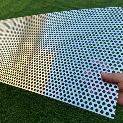 Aluminum Perforated Metal Sheets 30"x15" 16 Gauge with 1/3" (8mm) Opening, Expanded Metal Mesh Screen for Decorative Use - size: 30" X 15"