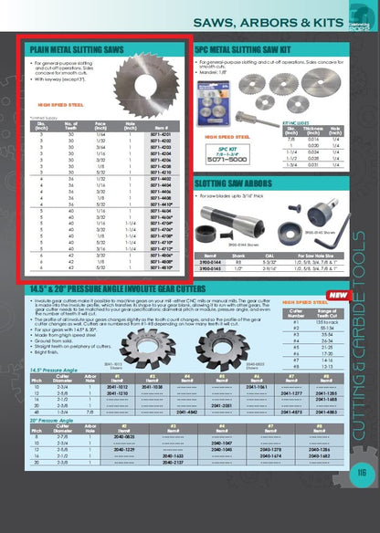 HHIP 5071-4206 1 X 3/32 X 3 High Speed Steel Plain Slitting Saw - size: 3" Dia x 3/32" Face x 1" Arbor