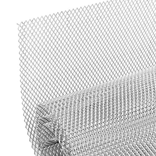AggAuto 47x16 inches Car Pickup Truck Grill Mesh 3x6mm Rhombic Hole Silver - color: Silver, size: 3x6mm Rhombus
