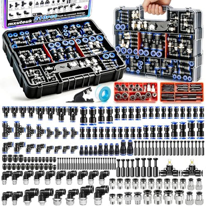 mxuteuk 210PCS Quick Connect Air Hose Fittings,Quick Release Pneumatic Kit - size: 210PCS