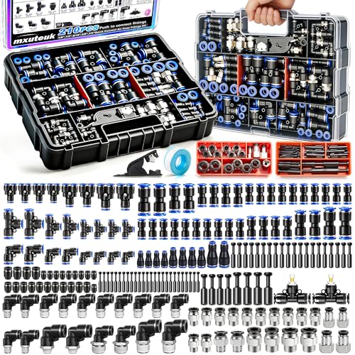 mxuteuk 210PCS Quick Connect Air Hose Fittings,Quick Release Pneumatic Kit - size: 210PCS