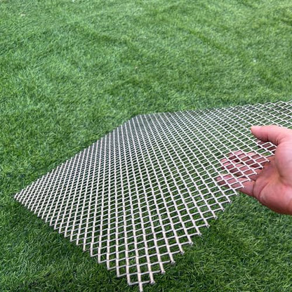 24"X16" 14 Gauge Expanded Metal Sheet Metal Diamond Mesh 0.4"X0.8" Expanded & Perforated Sheets Raised Mesh-for Screen Door Grill,Window Security Grill Screen Door Protector - size: 24"x16"