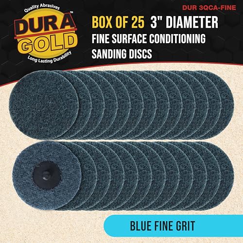 Dura-Gold 3" Surface Conditioning Discs Blue Fine Sanding Grit, Box of 25 - style: Fine
