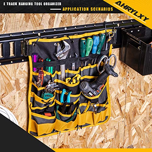 E-Track Hanging Tool Organizer, Wall Mounted Multi Pocket Tool Holder - size: 2 Pack