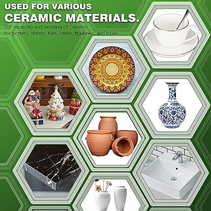 30g Ceramic Glue, Instant Ceramic Super Glue for Porcelain &Pottery - size: Ceramic Glu