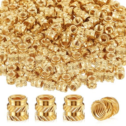 Yaocom 300 Pcs M4 Threaded Inserts M4 x D6 x L6 Heat Set Inserts - size: M4 X D6 X L6