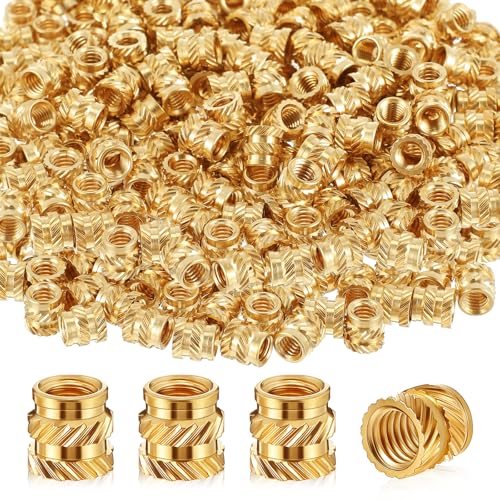 Yaocom 300 Pcs M4 Threaded Inserts M4 x D6 x L6 Heat Set Inserts - size: M4 X D6 X L6