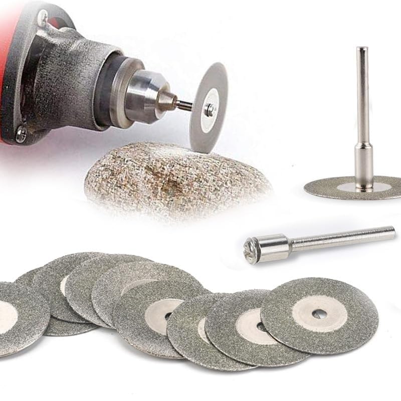 30mm Diamond Cutting Wheels, 20 PCS Tile Cutting Wheel with 4 Mandrels for Glass, Ceramic, Tile, Stone, Agate, Rock, Compatible Most Rotary Tools for DIY Craft