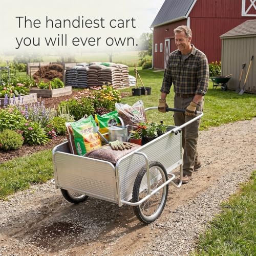 FarmTek Aluminum Fold-Up Utility Cart – 250 lb Capacity