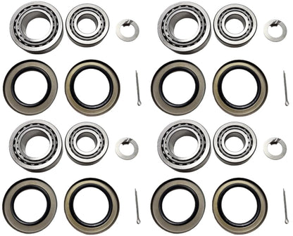(Set of 4) WESTERNPRIME Trailer Hub Wheel Bearing Kit 25580 14125A Double Lip Grease Seals 10-36 2.250'' I.D. and 10-10 2.125'' I.D. for 7000 lb. Tandem Axles