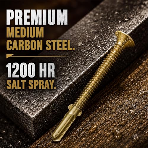 100Pcs Trailer Deck Screws #14 X 2-3/4" Metal Self Tapping Screw,Bronze - size: #14 x 2-3/4"