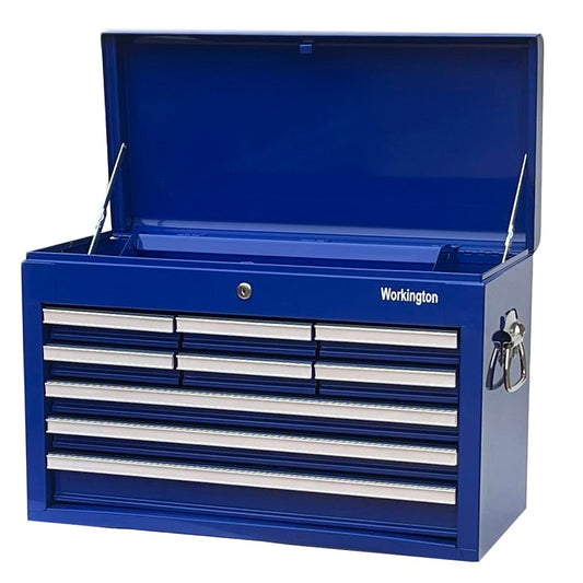 Workington Professional Industrial Portable Metal Tool Chest with 9 Drawers, 26" 9-Drawer Tool Chest Cabinet with Ball Bearing Drawer Slides, Steel Tool Storage Box Organizer 4016 Blue - color: Blue