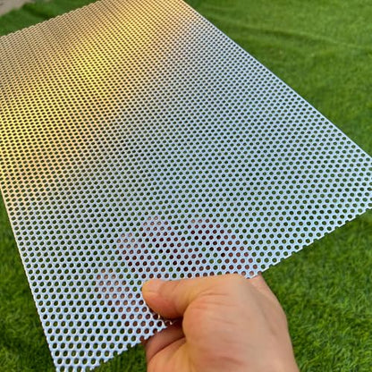 19 Gauge Perforated Metal Sheets 16"x10" Expanded Metal Mesh Opening 32% Hole 3mm 0.12"(About 1/8") Perforated Stainless Steel Sheet 304 Stainless Steel Mesh Screen Panel Decorati Plate - size: 16" X 10"