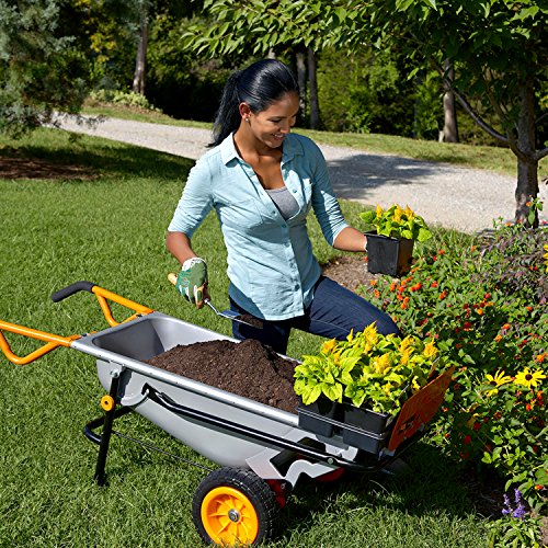 WORX Wheelbarrow Heavy Duty Dolly, 8-in-1 Aerocart Garden Cart, WG050 - size: Aerocart, style: Tools