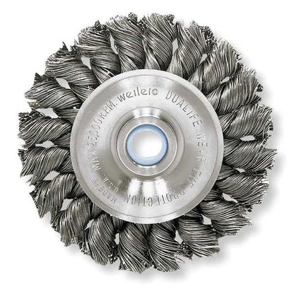 Weiler 08014 3" Standard Twist Knot Wire Wheel .014" Steel Fill 1/2"-3/8" Arbor Hole Made in the USA - size: .014 Wire Size, style: Pack of 1