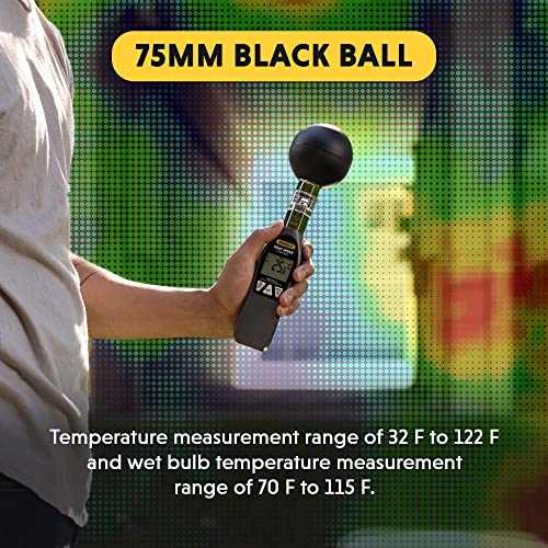 General Tools Deluxe Heat Index Monitor #WBGT8778 With 75 x 75 mm Brass Black Ball, 32° to 122° F, 0 to 100% RH - style: Deluxe