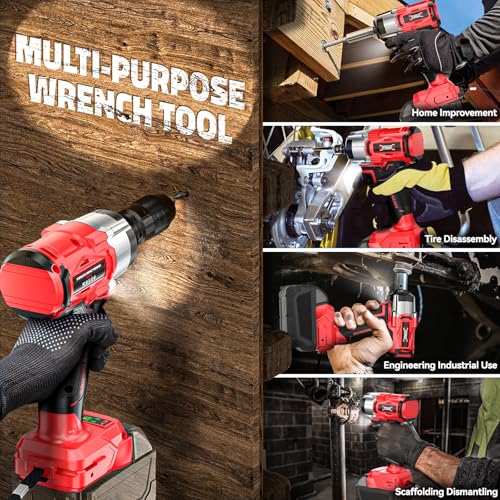 DIYtoolifz Cordless Impact Wrench Compatible with Milwaukee 18v Battery: 250Ft-lbs(340N.m) 3/8" Brushless Electric Impact Gun, 2400RPM High Torque Impact Driver, Power Impact Wrench, Bare Tool - size: 250ft-lbs, style: Compatible with Milwaukee 18V Batter