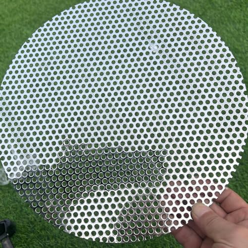 12" Diameter Round Slices Perforated Metal Sheets 19 Gauge Opening 1/5"(About 5 mm) Expanded Metal Mesh Perforated Plate 304 Stainless Steel Sheet Mesh Screen Panel Decorative Me - size: Round 12"