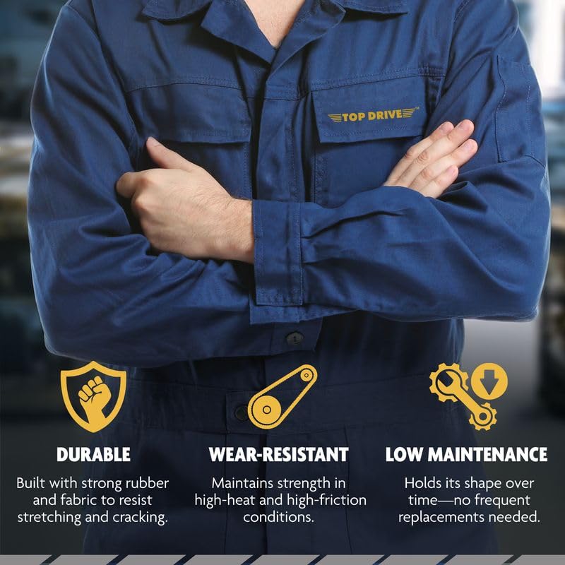 Top Drive 3L440, 3L, FHP Wrapped V Belt, Rubber, 3/8" x 44" - size: 3L440