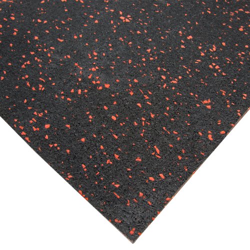 Rubber-Cal Elephant Bark Flooring 3/8-inch T x 4-feet - color: Red Dot, size: 54"L x 48"W x 0.4"Th