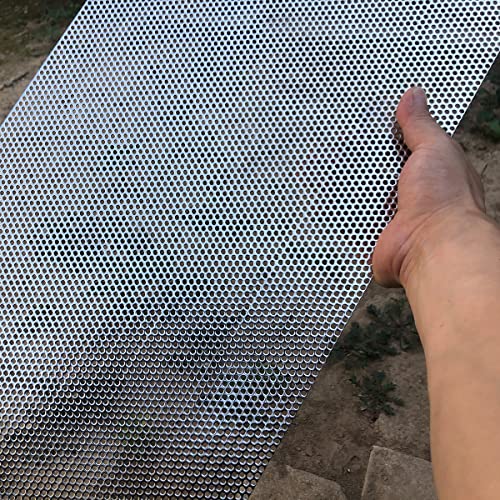 19 Gauge Perforated Metal Sheets 23.6"x11.8" Expanded Metal Mesh Opening 32% Hole 3mm 0.12"(About 1/8") Perforated Stainless Steel Sheet 304 Stainless Steel Mesh Screen Panel Decorati Plate - size: 23.6" X 11.8"