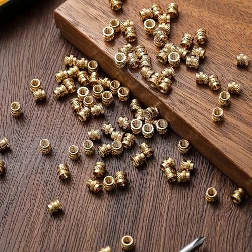 Yaocom 300 Pcs M4 Threaded Inserts M4 x D6 x L6 Heat Set Inserts - size: M4 X D6 X L6