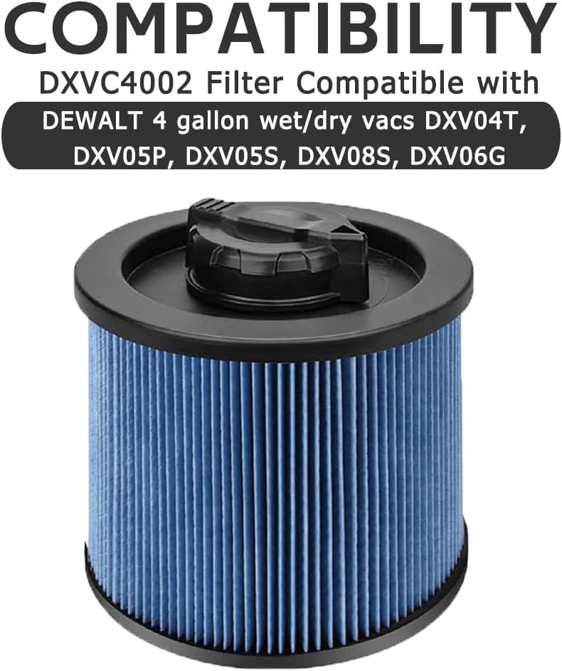 2 Pack DXVC4002 Cartridge Filters for DEWALT DeWalt Wet/Dry Vac Cleaner