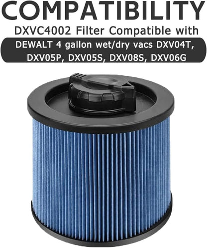2 Pack DXVC4002 Cartridge Filters for DEWALT DeWalt Wet/Dry Vac Cleaner