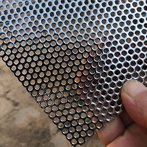 19 Gauge Perforated Metal Sheets 19.6"x9.8" Expanded Metal Mesh Opening 32% Hole 3mm 0.12"(About 1/8") Perforated Stainless Steel Sheet 304 Stainless Steel Mesh Screen Panel Decorati Plate - size: 19.6" X 9.8"
