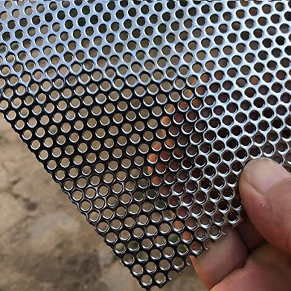 19 Gauge Perforated Metal Sheets 19.6"x9.8" Expanded Metal Mesh Opening 32% Hole 3mm 0.12"(About 1/8") Perforated Stainless Steel Sheet 304 Stainless Steel Mesh Screen Panel Decorati Plate - size: 19.6" X 9.8"