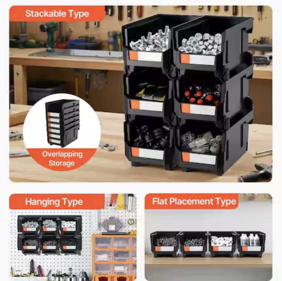 Stackable Plastic Storage Bins for Garage, Small Parts, Office OR80925
