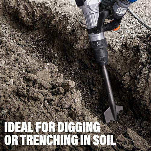 Berserker 1-9/16" SDS-Max Heavy Duty Rotary Hammer Drill with SDS Max Clay Spade, 4-1/2" x 18-1/2" Steel Shovel Bit